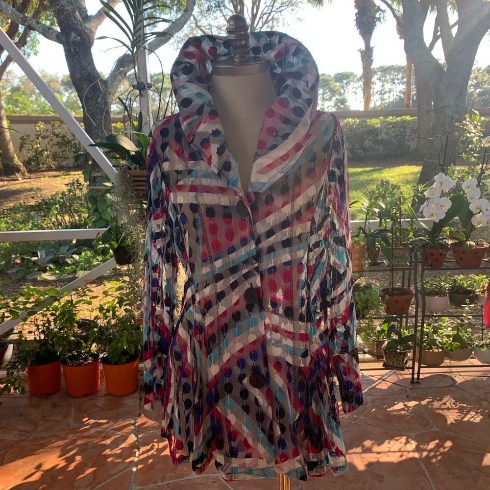 Patchington Size Small Multi-color Dots Shirt with Buttons